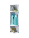 Tradineur - Estantería para Rincón de baño - Fabricado en Plástico y Metal - 3 Niveles - Ideal para organización en la bañera -