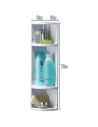 Tradineur - Estantería para Rincón de baño - Fabricado en Plástico y Metal - 3 Niveles - Ideal para organización en la bañera -