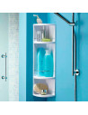 Tradineur - Estantería para Rincón de baño - Fabricado en Plástico y Metal - 3 Niveles - Ideal para organización en la bañera -