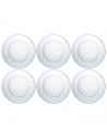 Tradineur - Pack de 6 platos llanos - Fabricado en Vidrio - Modelo Lys - Resistentes, vajilla de cocina, Aptos para lavavajillas