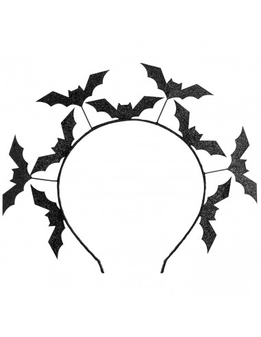 Tradineur - Diadema de Murcielagos - Fabricado en Plástico y Poliéster - Complemento para carnaval, Halloween, cosplay (Talla Ún