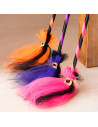Tradineur - Escoba de bruja de 90 cm - Fabricado en Plástico y Poliéster - Complemento para carnaval, Halloween, Cosplay (Talla