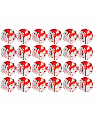 Tradineur - Pack de 24 Platos para postre de Halloween - Diseño de Sangre - Totalmente desechable y Reciclables - Ø 17 cm 