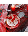 Tradineur - Pack de 24 Platos para postre de Halloween - Diseño de Sangre - Totalmente desechable y Reciclables - Ø 17 cm 