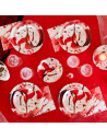 Tradineur - Pack de 24 Platos para postre de Halloween - Diseño de Sangre - Totalmente desechable y Reciclables - Ø 17 cm 