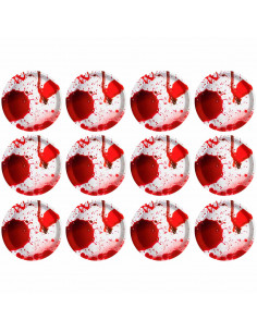 Tradineur - Pack de 12 Platos llanos para postre de Halloween - Diseño de Sangre - Totalmente desechable y Reciclables - Ø 23 cm
