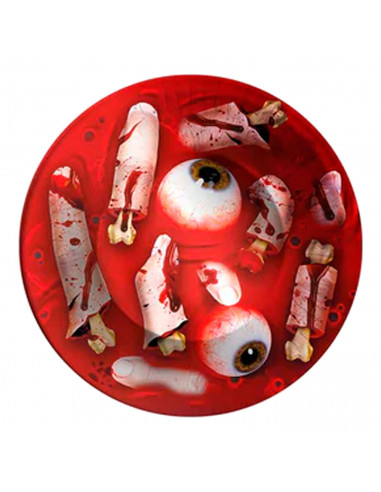 Tradineur - Pack de 12 Cuentos con diseño de Sangre para Halloween - Capacidad 350 ml - Totalmente desechable y Reciclables - Ø