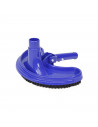 Tradineur - Limpiafondos de piscina, cepillo limpiador de fondos manual azul 14 x 26 x 13 cm, conexión de manguera 32 mm diámetr