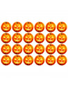 Tradineur - Pack de 24 platos llanos para Halloween - Diseño de Calabaza Iluminada - Totalmente desechable y Reciclables - Ø 17