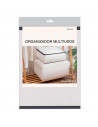 Tradineur - Organizador rectangular de peva, caja plegable con cremallera, ordenación, ropa, armario, almacenamiento, 60 x 45 x