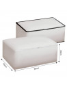 Tradineur - Organizador rectangular de peva, caja plegable con cremallera, ordenación, ropa, armario, almacenamiento, 60 x 45 x