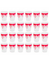 Tradineur - Pack de 24 Vasos para Halloween - Diseño de Sangre - Totalmente desechable y Reciclables - Ø 9 x 10,5 cm