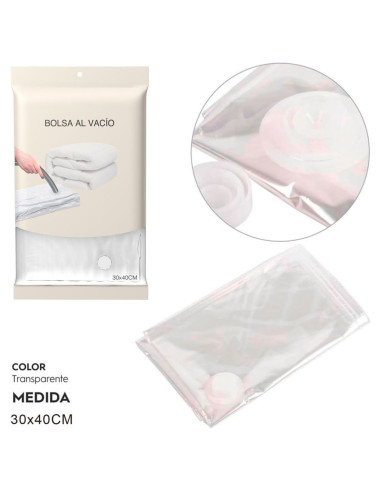 Tradineur - Pack de 4 bolsas salva espacio transparentes, almacenaje, guardar ropa al vacío, ahorro de espacio, envasar prendas,