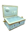 Tradineur - Caja de Costura Portátil Rectangular - Fabricado en Madera y Poliéster - Cuenta con Bandeja de 4 Compartimentos - Id