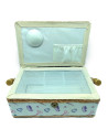 Tradineur - Caja de Costura Portátil Rectangular - Fabricado en Madera y Poliéster - Cuenta con Bandeja de 4 Compartimentos - Id