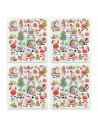 Tradineur - Pack de 4 Láminas de Pegatinas Adhesiva Navideñas - Acabado Metálico - Fabricado en Plástico - Complemento decorativ