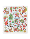 Tradineur - Pack de 4 Láminas de Pegatinas Adhesiva Navideñas - Acabado Metálico - Fabricado en Plástico - Complemento decorativ
