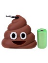 Tradineur - Dispensador de bolsa para mascotas con forma de Emoji - Fabricado en poliéster y plástico - 30 bolsas - Ideal para r