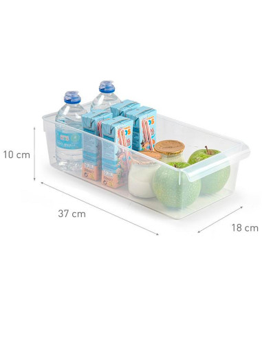 Tradineur - Cajón organizador para frigorífico Nº 11 - Fabricado en Polipropileno - Recipiente de plástico transparente - 10 x 1