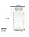 Tradineur - Jarra de vidrio para servir agua, bebidas frías, limonada, frigorífico, nevera, cocina (Tapa blanca - 1800 ml - 25,5