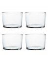 Tradineur - Set de 4 vasos de cristal, modelo Chiquito, servir licores, whisky, vino, diseño minimalista, aptos para lavavajilla