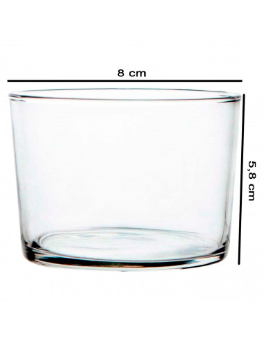 Tradineur - Set de 4 vasos de cristal, modelo Chiquito, servir licores, whisky, vino, diseño minimalista, aptos para lavavajilla