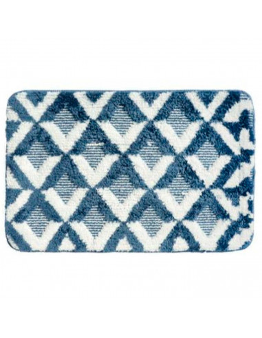 Tradineur - Alfombra de baño, diseño de rombos, poliéster, alfombrilla antideslizante, recortable, muy suave, fácil de limpiar,