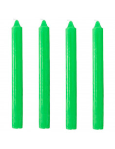 Tradineur - Pack de 4 velas alargadas, cirios de mesa cilíndricos, parafina y mecha de algodón, sin perfume, rituales y ceremoni