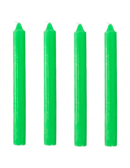 Tradineur - Pack de 4 velas alargadas, cirios de mesa cilíndricos, parafina y mecha de algodón, sin perfume, rituales y ceremoni