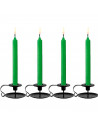 Tradineur - Pack de 4 velas alargadas, cirios de mesa cilíndricos, parafina y mecha de algodón, sin perfume, rituales y ceremoni