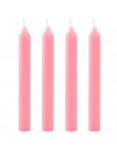 Tradineur - Pack de 4 velas alargadas, cirios de mesa cilíndricos, parafina y mecha de algodón, sin perfume, rituales y ceremoni