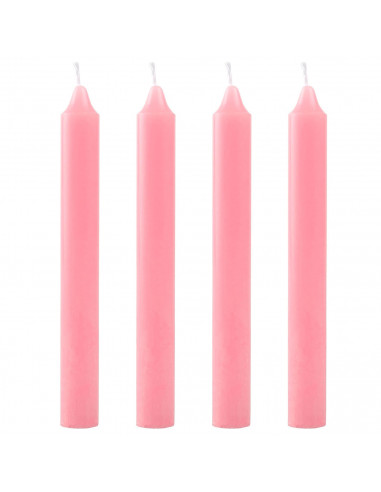 Tradineur - Pack de 4 velas alargadas, cirios de mesa cilíndricos, parafina y mecha de algodón, sin perfume, rituales y ceremoni