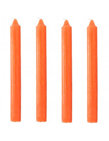 Tradineur - Pack de 4 velas alargadas, cirios de mesa cilíndricos, parafina y mecha de algodón, sin perfume, rituales y ceremoni