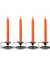 Tradineur - Pack de 4 velas alargadas, cirios de mesa cilíndricos, parafina y mecha de algodón, sin perfume, rituales y ceremoni