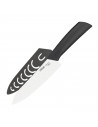 Tradineur - Cuchillo cebollero de cerámica profesional con mango de silicona y de 15 cm. Cuchillo cocinero para corte de aliment