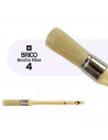 Tradineur - Pack de 2 brochas redondas para pintar, Nº 4, mango de madera y cerdas de fibra suave, uso universal, esmaltar, barn