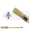 Tradineur - Pack de 2 brochas redondas para pintar, Nº 6, mango de madera y cerdas de fibra suave, uso universal, esmaltar, barn