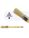 Tradineur - Pack de 2 brochas redondas para pintar, Nº 8, mango de madera y cerdas de fibra suave, uso universal, esmaltar, barn