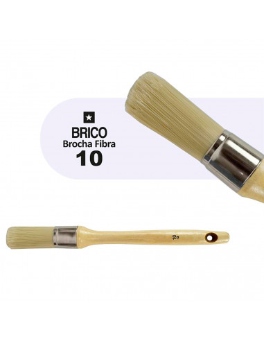 Tradineur - Pack de 2 brochas redondas para pintar, Nº 10, mango de madera y cerdas de fibra suave, uso universal, esmaltar, bar