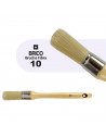 Tradineur - Pack de 2 brochas redondas para pintar, Nº 10, mango de madera y cerdas de fibra suave, uso universal, esmaltar, bar