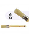 Tradineur - Brocha redonda para pintar, Nº 12, mango de madera y cerdas de fibra suave, uso universal, esmaltar, barnizar, retoc