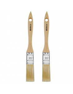 Tradineur - Pack de 2 paletinas para pintar, Nº 9, brocha plana, mango de madera y cerdas de fibra suave, uso universal, esmalta