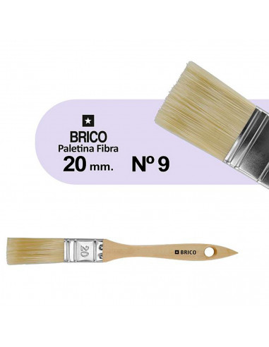 Tradineur - Pack de 2 paletinas para pintar, Nº 9, brocha plana, mango de madera y cerdas de fibra suave, uso universal, esmalta