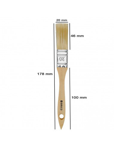Tradineur - Pack de 2 paletinas para pintar, Nº 9, brocha plana, mango de madera y cerdas de fibra suave, uso universal, esmalta