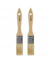 Tradineur - Pack de 2 paletinas para pintar, Nº 12, brocha plana, mango de madera y cerdas de fibra suave, uso universal, esmalt