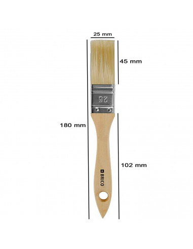 Tradineur - Pack de 2 paletinas para pintar, Nº 12, brocha plana, mango de madera y cerdas de fibra suave, uso universal, esmalt