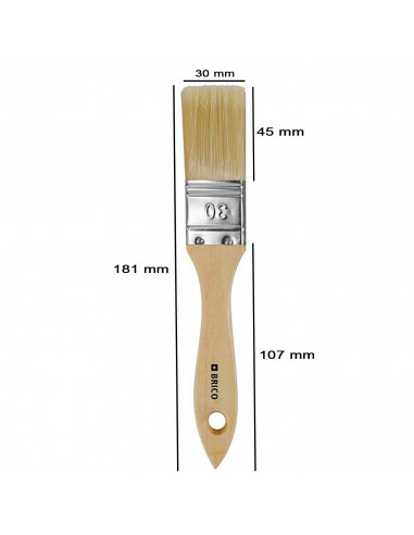 Tradineur - Pack de 2 paletinas para pintar, Nº 15, brocha plana, mango de madera y cerdas de fibra suave, uso universal, esmalt