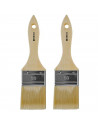Tradineur - Pack de 2 paletinas para pintar, Nº 24, brocha plana, mango de madera y cerdas de fibra suave, uso universal, esmalt