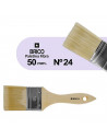 Tradineur - Pack de 2 paletinas para pintar, Nº 24, brocha plana, mango de madera y cerdas de fibra suave, uso universal, esmalt