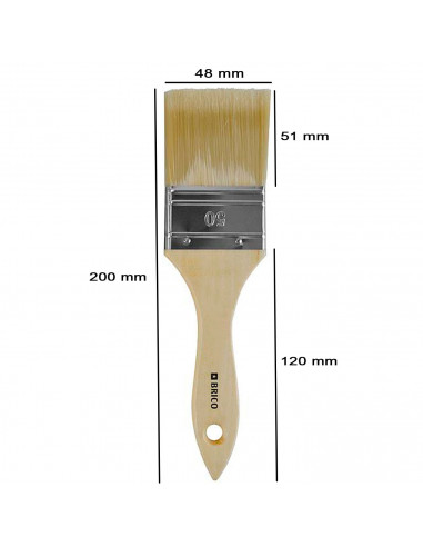 Tradineur - Pack de 2 paletinas para pintar, Nº 24, brocha plana, mango de madera y cerdas de fibra suave, uso universal, esmalt